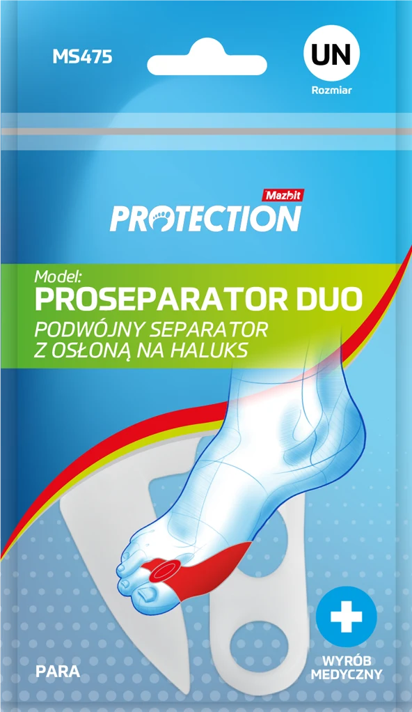MAZBIT PROSEPARATOR DUO podwójny separator z osłoną na haluks paluch koślawy hallux